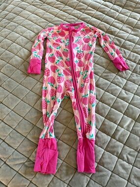 Little Sleepies Pink Strawberry Zippy